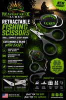 Mini fishing scissors with retractable lanyard